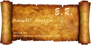 Bangó Rozita névjegykártya